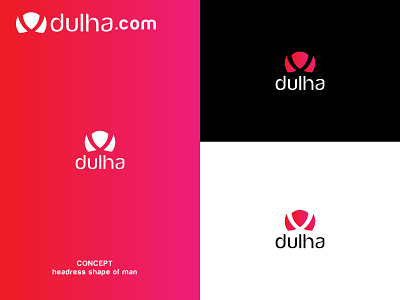 "DULHA" LOGO branding dating logo dulha logo headdress shape logo logo logo design logo mark logo minimalist logo design symbolic logo website logo word mark logo