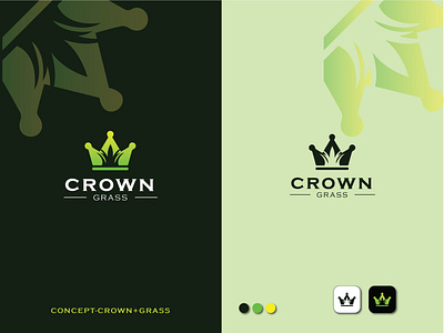 "CROWN GRASS" Minimalistic luxury logo