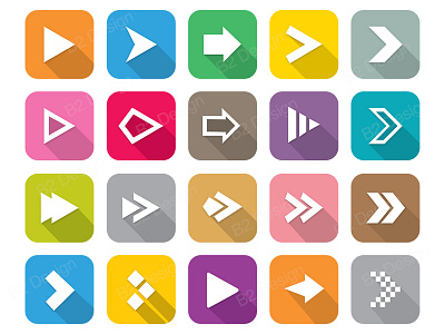 Color Full Arrow Collection app color design flat gif icons ios iphone modern profile psd screen