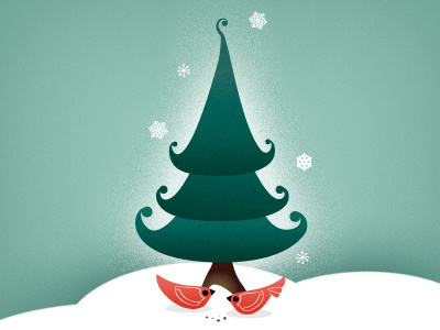 Merry X-Mas birds card christmas christmas tree grains interactive scrolling snow winter