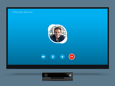 Skype for Xbox Calling Screen calling interface largescreen microsoft modern skype tv ui xbox