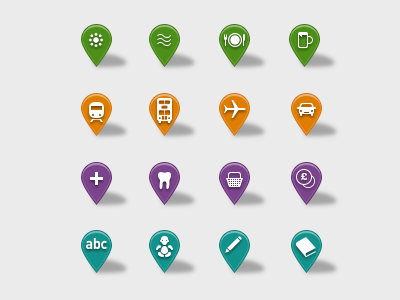 Map Pins icons map photoshop pins