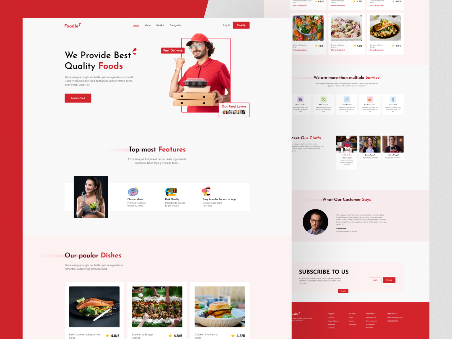 Restaurant Web Design | Landing Page by Md. Abdulla Al Masum on Dribbble