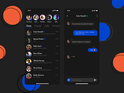 Daily UI 13 - Direct Messaging chat chat ui daily ui daily ui 013 dailyui dailyui013 dailyui12 dailyui13 dark mode dark ui ios messages mobile