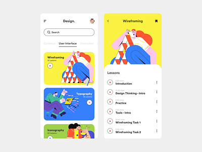 Design Course App course app design course illustration mobile uicourse