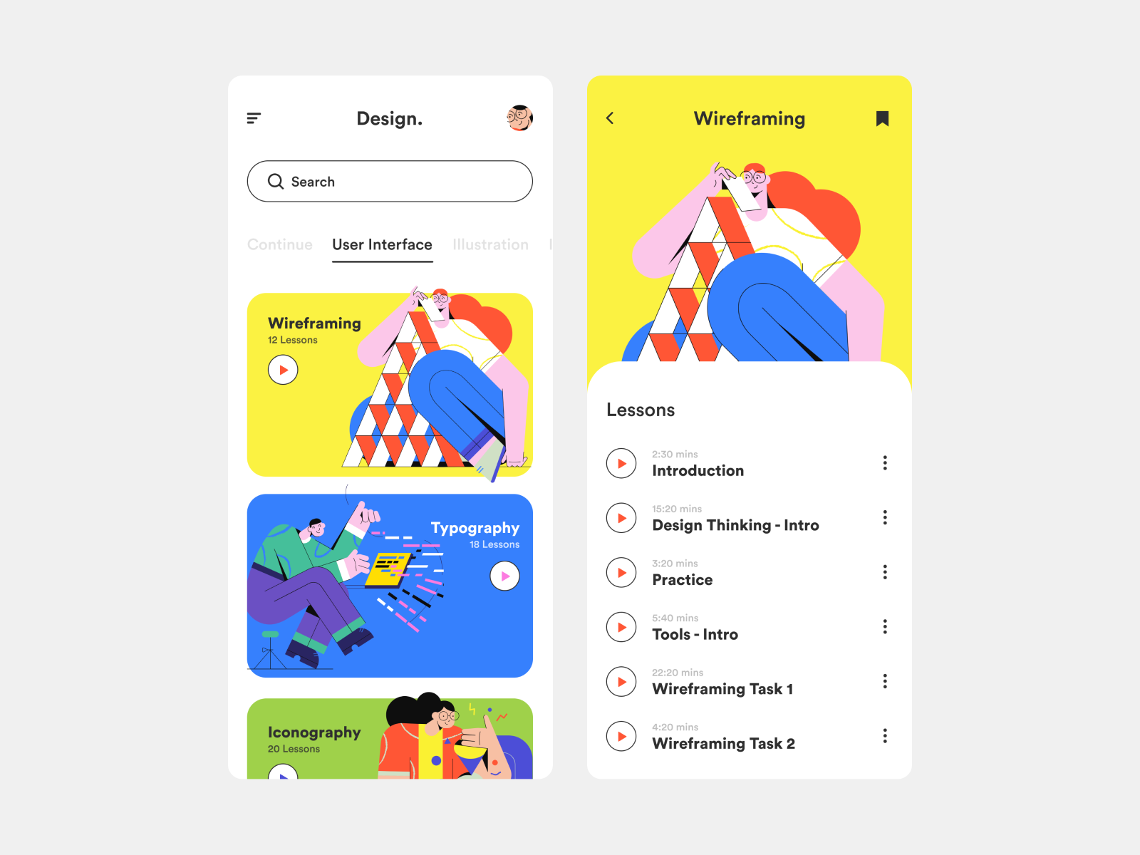 Design Course App by Kavesh Makhija on Dribbble