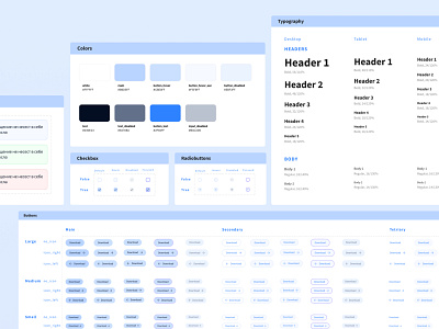 UI kit (blue edition) buttons checkbox components design figma notifications radiobuttons typography ui uikit ux