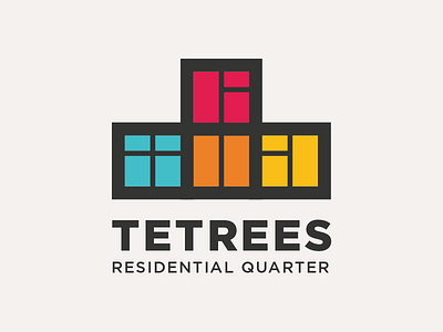 Tetrees development logo logotype minimal minimalistic mondrian piet residential