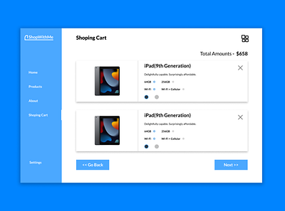 Daily UI :: 058 - Shopping Cart design ui ux