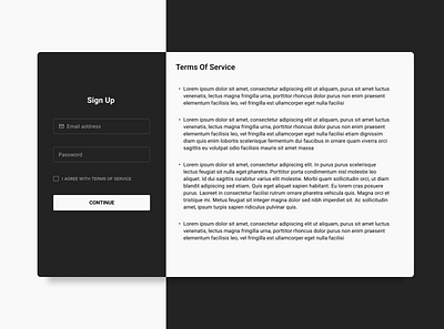 Daily UI :: 089 - Terms of Service design ui ux