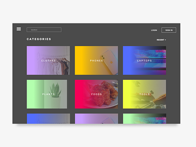 Daily UI :: 099 - Categories