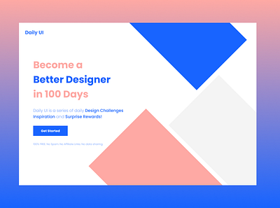 Daily UI :: 100 - Redesign Daily UI Landing Page design ui ux