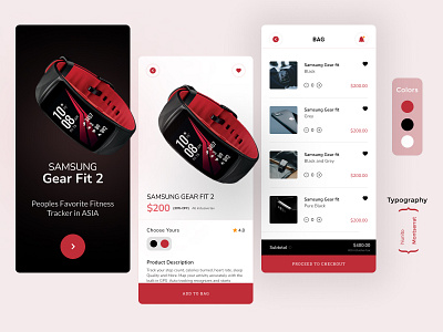 Smartwatch E-Commerce App ecommerce fitness gadget marketplace mobile app samsung shop tech ui ux vibrant