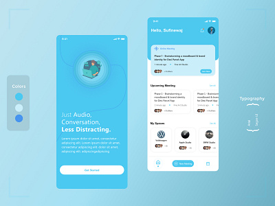 Just Audio | an Online Meeting App app audio audio meeting chat conference connectivity conversation girl meetings mobile play social ui ux voice