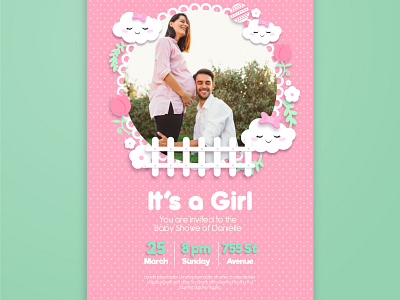 Baby Shower Invitation Card #aexrgraphics #cards baby shower design graphic design illustration invitation