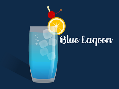 Blue Lagoon beach blue blue lagoon cocktail drink illustration summer