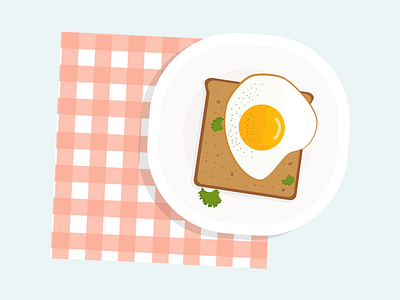 Breakfast with fried egg bread breakfast bulls eye egg food fried egg illustration