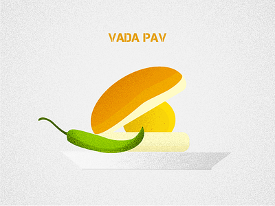 Vada Pav chai food illustration indian mumbai snack street texture vada pav