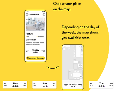 co working app ui coworking freelancer mobile ui open space sketch ui ux