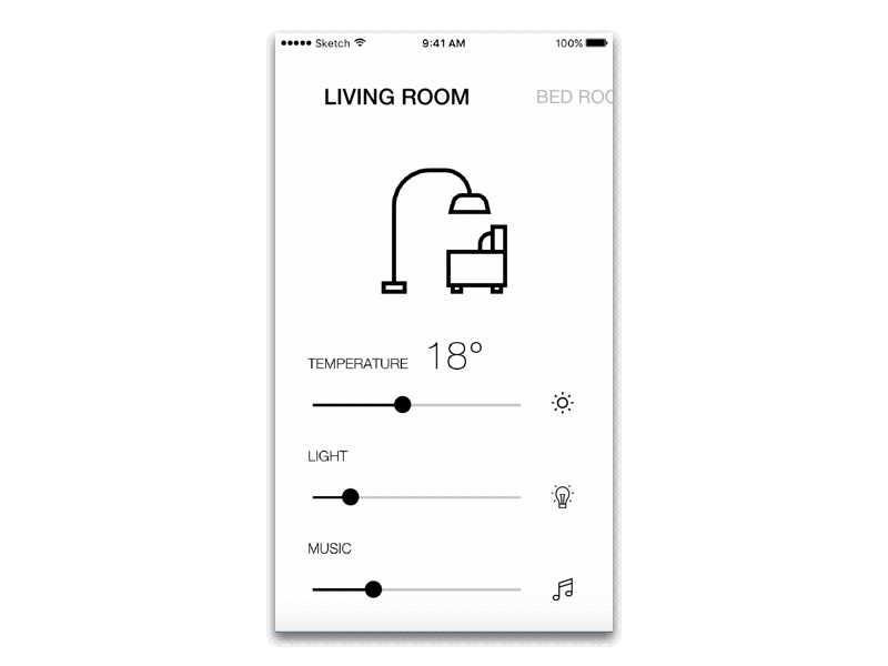 App control for smart home bhsad home mad minimalism principle sketch smart ui ux