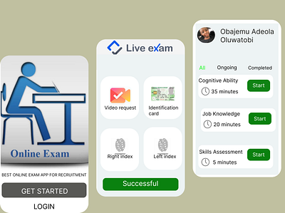 Examination app ui