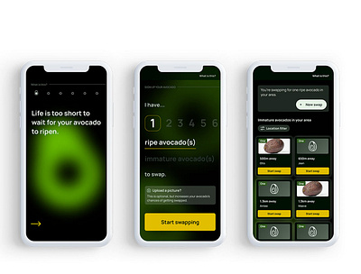 UI/UX Conceptualizing for a fruit and vegetable swapping app appconcept appdesign food swap mobile mobile app productdesign sustainability ui ux