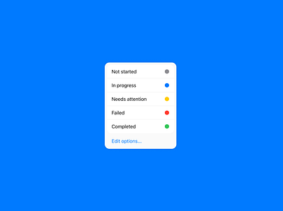 Status menu design mobile ui