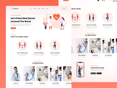 Hellena - Health Consulting Website consulting design doctor doctor app health health app health care hospital landing page medical ui web website