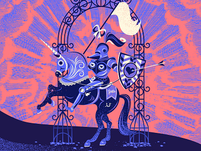 Knight of love horse knight peace unicorn vector art