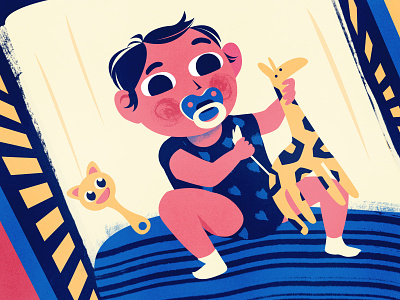 baby baby character giraffe illustration montreal rattle toy vector vector art