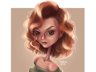 Stylized portrait character design didgital illustration portrait procreat stylization