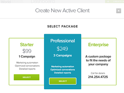 Pricing page design