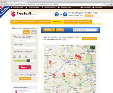 Free Stuff Site Design free stuff map search web design