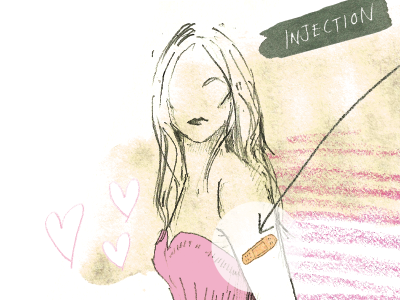 Injection fashion illustration sketch