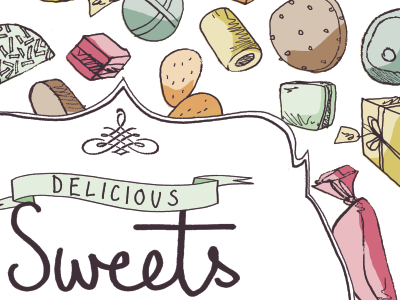 Sweets and Treats illustration pastel sweets