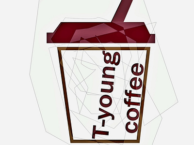 T-young logo brending branding cafe coffe coffee shop design drawing illustration logo simple vector