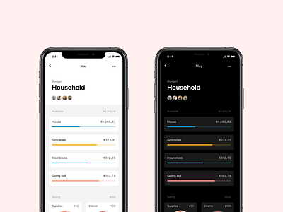 dark mode app dark mode finance helvetica now minimal mobile openbanking personal finance personal project psd2