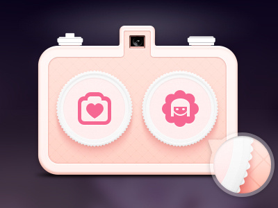 Dribbble camera lomo pink
