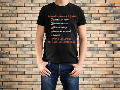 t-shirt basket Mon programme de basket , cadeau humour basket anniversaire cadeau anniversaire fan de basket graphic design illustration logo