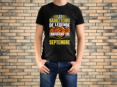 t-shirt homme les meilleures sont nés en septembre BASKETTEURS anniversaire cadeau anniversaire design graphic design illustration jeu de basket logo