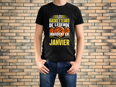 t-shirt basketball , les meilleures sont nés en janvier BASKET