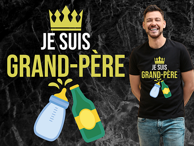 je suis grand-père , fête des papys anniversaire cadeau anniversaire graphic design illustration logo papystache