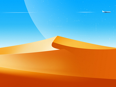 Desert（Loneliness and insignificance） branding flat illustration ui