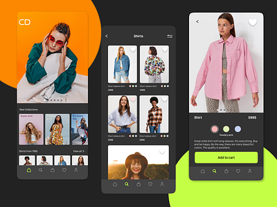 CD SHOP app design e commerce mobil ui ux