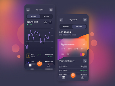 Crypto wallet - Mobile app app bank crypto design ui ux wallet