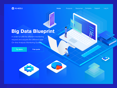 Big Data Blueprint birght blue data