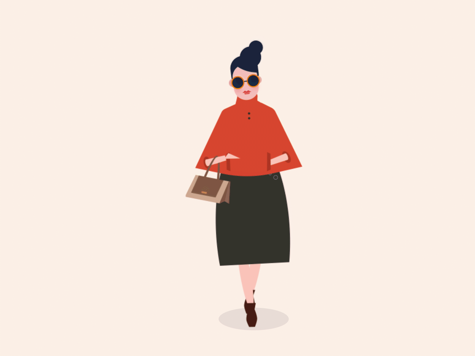 lady walk design illustration lady walk