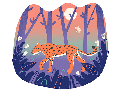Jaguar colorful illustration flat style illustration illustrations jaguar procreate wild cat