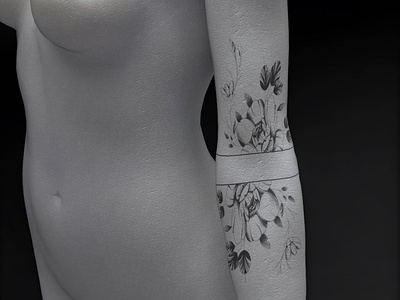 Floral arm tattoo
