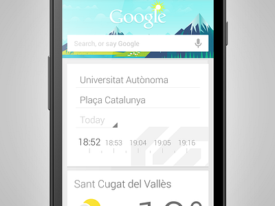 Google Now FGC Widget barca barcelona bcn clean fgc google grey gui light metro now simple train ui white widget